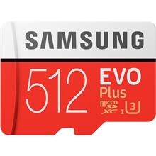 کارت حافظه  سامسونگ مدل EVO Plus کلاس 10 استاندارد UHS-I U3 سرعت 100MBps ظرفیت 512 گیگابایت به همراه آداپتور SD